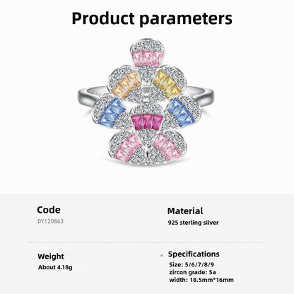 Zen Healing 925 Sterling Silver Vibrant Cubic Zirconia Ring