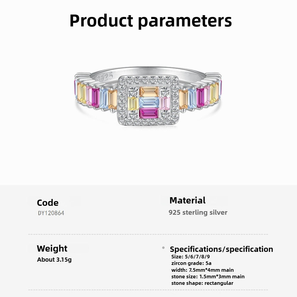 Zen Healing 925 Sterling Silver Vibrant Cubic Zirconia Ring