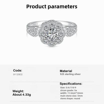 Zen Healing 925 Sterling Silver Vibrant Cubic Zirconia Ring