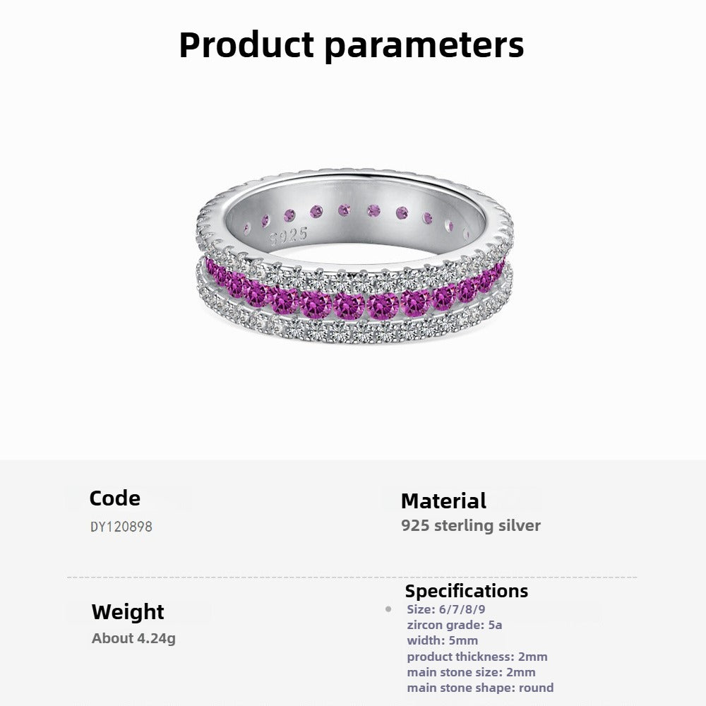 Zen Healing 925 Sterling Silver Vibrant Cubic Zirconia Ring