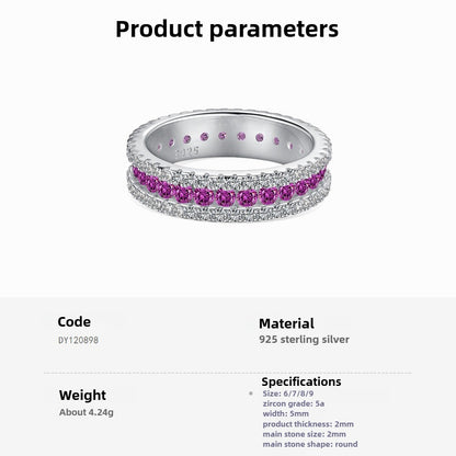Zen Healing 925 Sterling Silver Vibrant Cubic Zirconia Ring