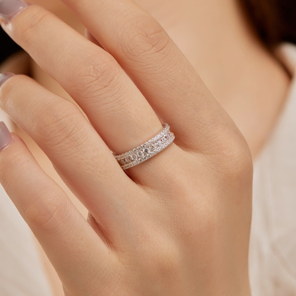 Zen Healing 925 Sterling Silver Vibrant Cubic Zirconia Ring