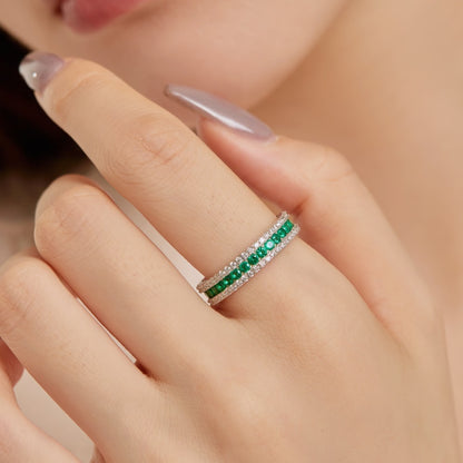 Zen Healing 925 Sterling Silver Vibrant Cubic Zirconia Ring