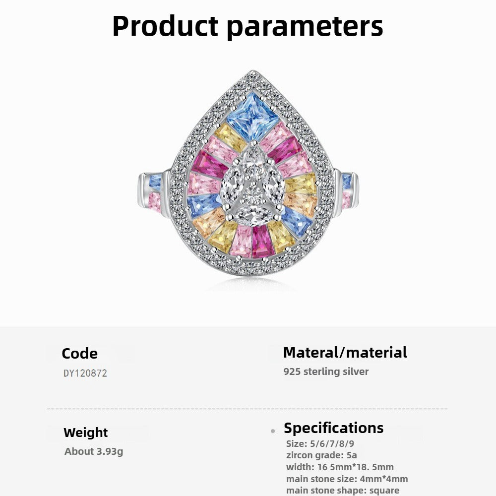 Zen Healing 925 Sterling Silver Vibrant Cubic Zirconia Ring