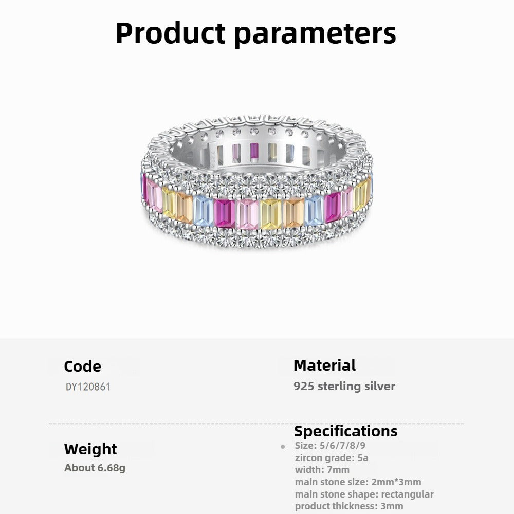 Zen Healing 925 Sterling Silver Vibrant Cubic Zirconia Ring