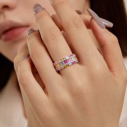 Zen Healing 925 Sterling Silver Vibrant Cubic Zirconia Ring