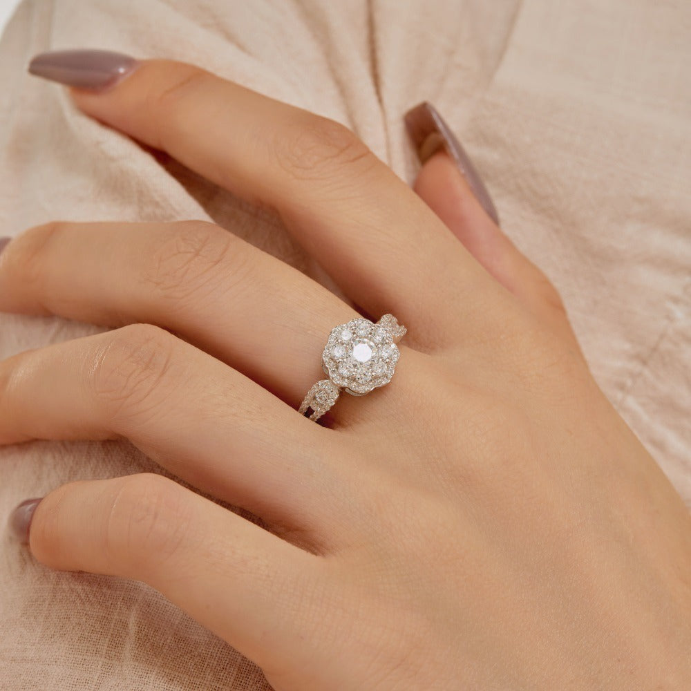 Zen Healing 925 Sterling Silver Vibrant Cubic Zirconia Ring