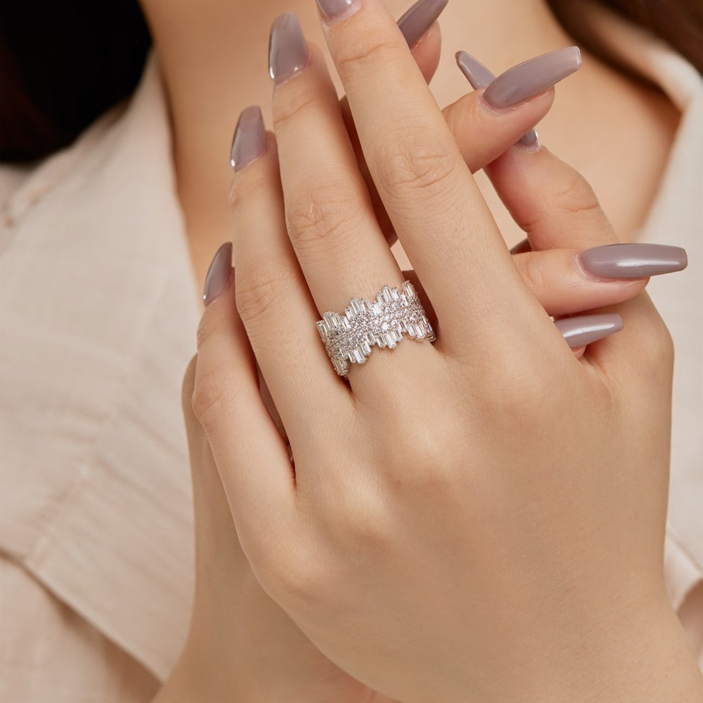 Zen Healing 925 Sterling Silver Vibrant Cubic Zirconia Ring