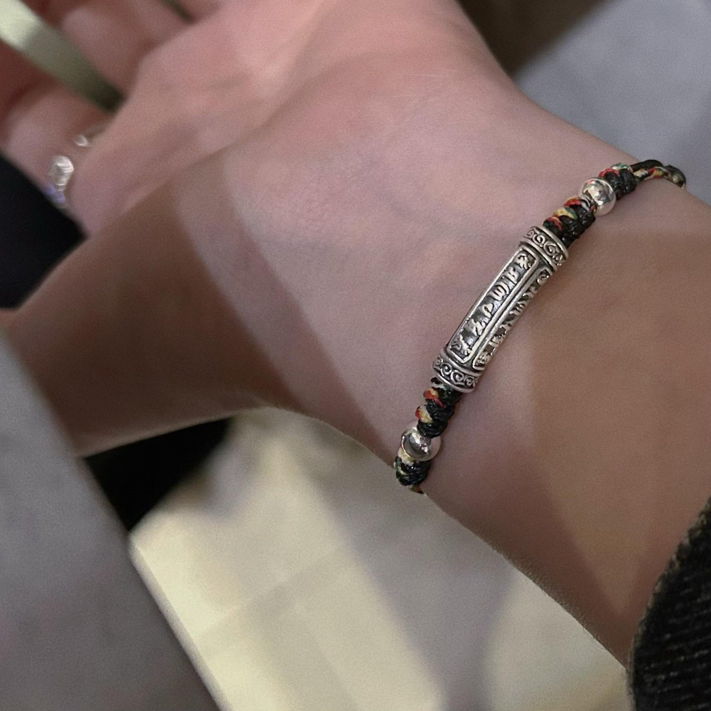 Zen Healing 999 Sterling Silver Tibet Handmade Om Mani Padme Hum Peace Braided Bracelet