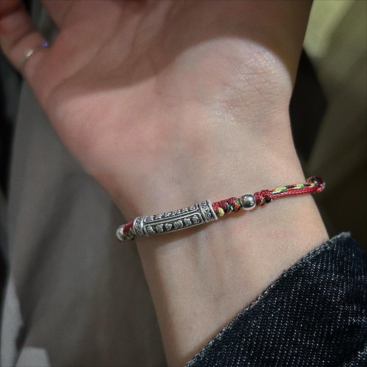 Zen Healing 999 Sterling Silver Tibet Handmade Om Mani Padme Hum Peace Braided Bracelet
