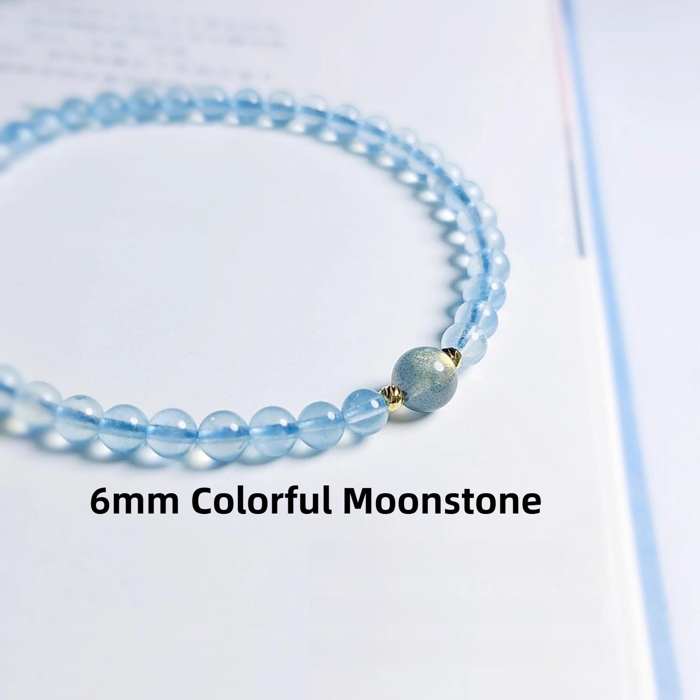 Zen Healing Aquamarine Rainbow Moonstone Healing Bracelet