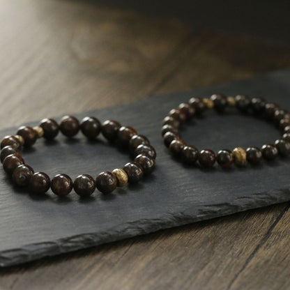 Zen Healing Bronzite Copper Brass Bead Strength Bracelet