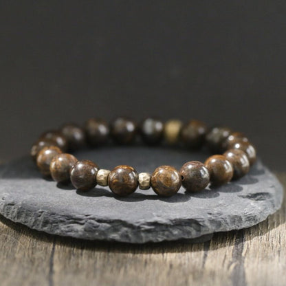 Zen Healing Bronzite Copper Brass Bead Strength Bracelet