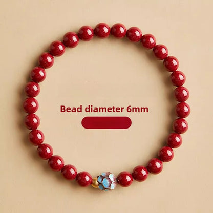 Zen Healing Cinnabar Cloisonné Lotus Blessing Bracelet