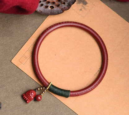 Zen Healing Cinnabar Heart Sutra Protection Bracelet