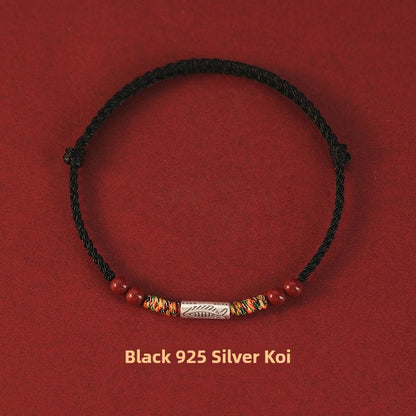 Zen Healing Cinnabar Koi Fish Red String Luck Bracelet