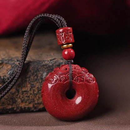 Zen Healing Cinnabar Pixiu Peace Pendant Wealth & Safety Necklace