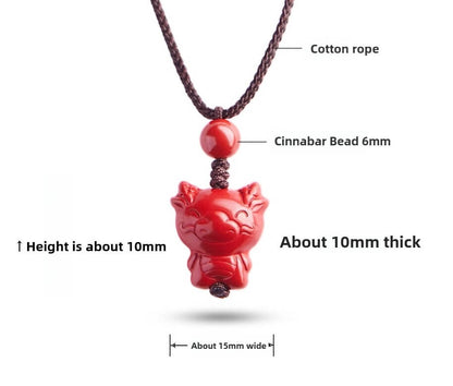 Zen Healing Cinnabar Snake Year Zodiac Guardian Pendant
