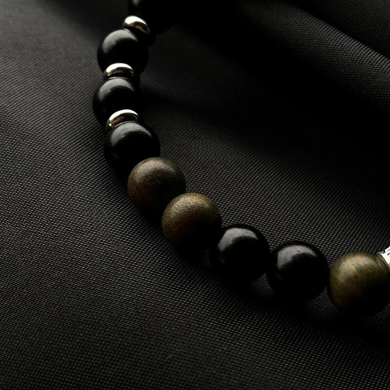 Zen Healing Ebony Green Sandalwood Fortune Bead Bracelet