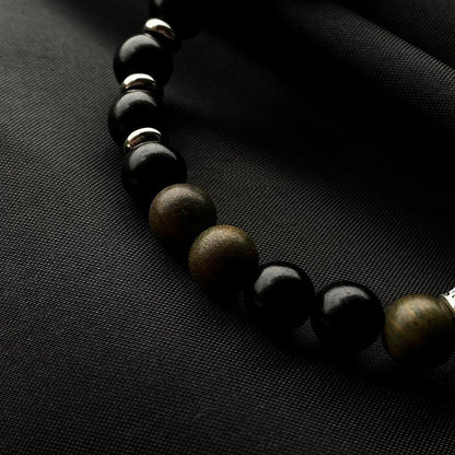 Zen Healing Ebony Green Sandalwood Fortune Bead Bracelet