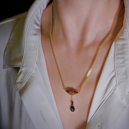 Zen Healing Gold plated Copper Brass Glass Beads Luck Necklace Pendant