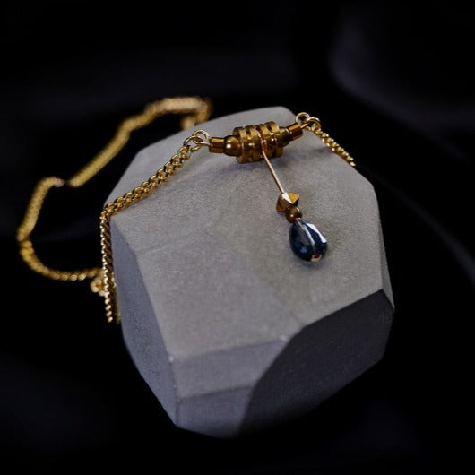 Zen Healing Gold plated Copper Brass Glass Beads Luck Necklace Pendant