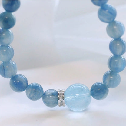 Zen Healing Kyanite Crystal Aquamarine Harmony Bracelet