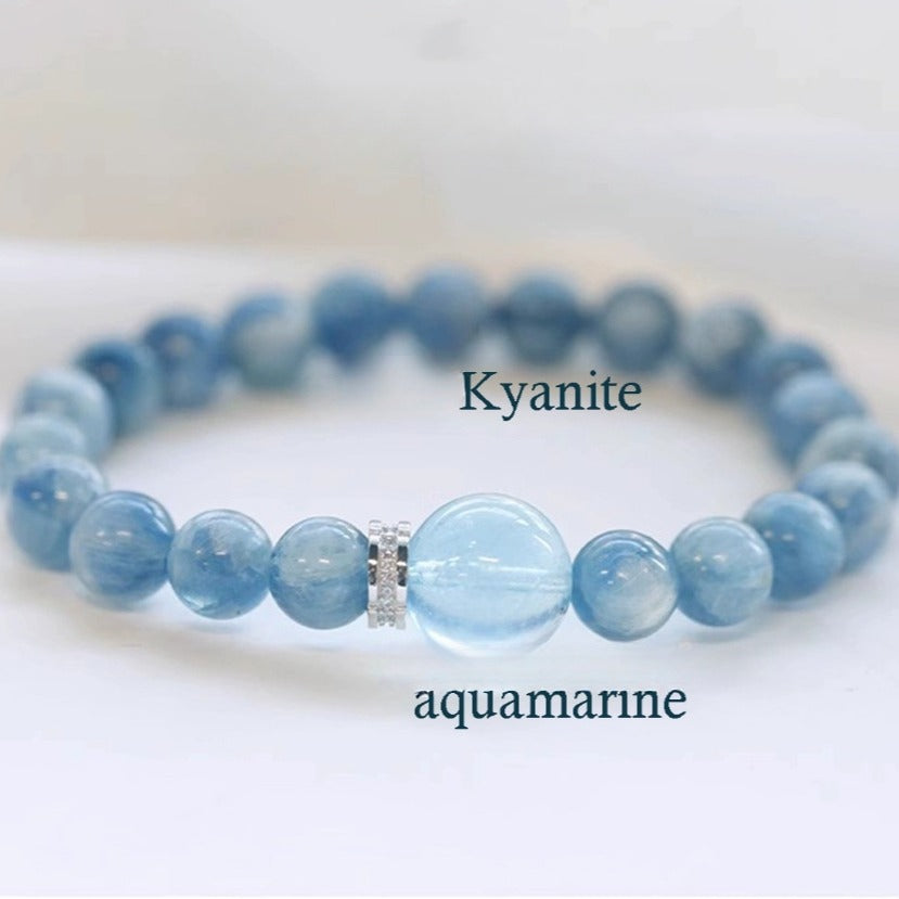 Zen Healing Kyanite Crystal Aquamarine Harmony Bracelet