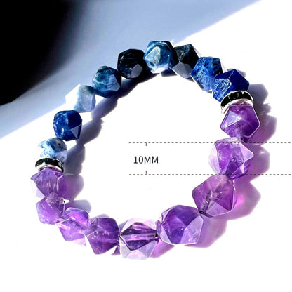 Zen Healing Natural Amethyst Lapis Lazuli Guardian Bracelet