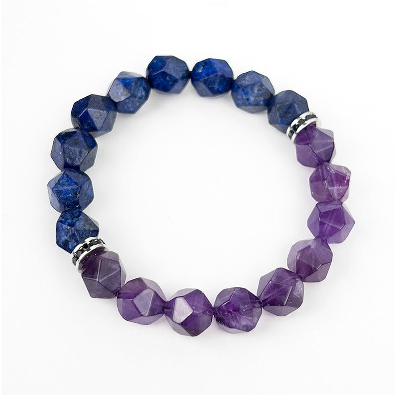 Zen Healing Natural Amethyst Lapis Lazuli Guardian Bracelet
