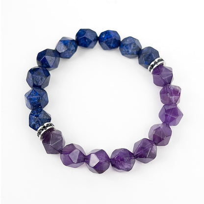 Zen Healing Natural Amethyst Lapis Lazuli Guardian Bracelet