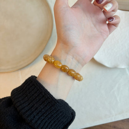 Zen Healing Natural Yellow Chalcedony Lucky Bracelet