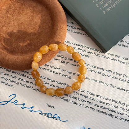 Zen Healing Natural Yellow Chalcedony Lucky Bracelet