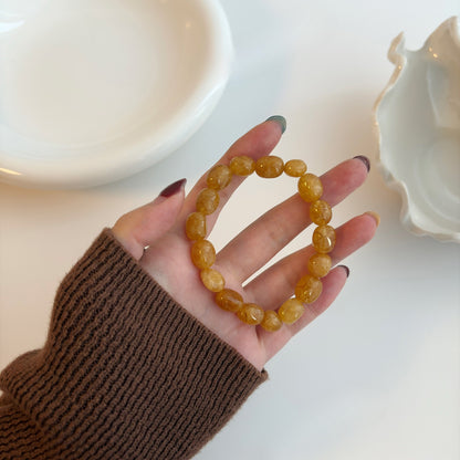 Zen Healing Natural Yellow Chalcedony Lucky Bracelet