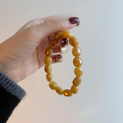 Zen Healing Natural Yellow Chalcedony Lucky Bracelet