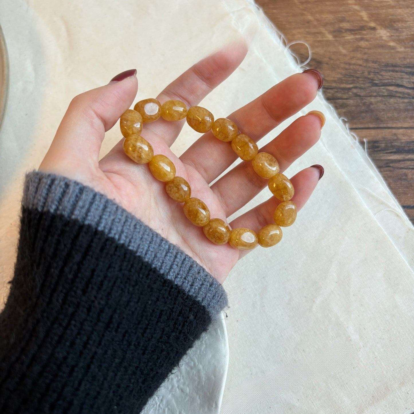 Zen Healing Natural Yellow Chalcedony Lucky Bracelet