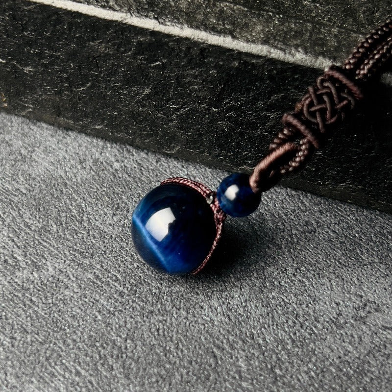 Zen Healing Obsidian Tiger’s Eye Fortune Bead Luck Necklace Pendant