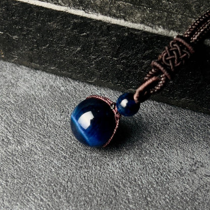 Zen Healing Obsidian Tiger’s Eye Fortune Bead Luck Necklace Pendant