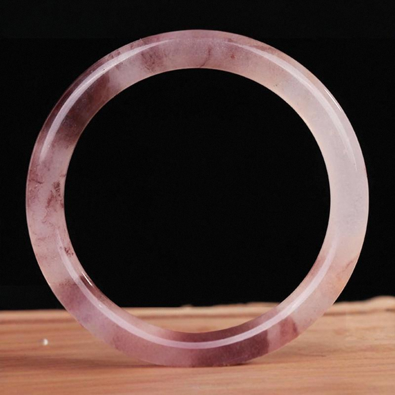 Zen Healing Purple Golden Silk Jade Wealth Chime Bangle Bracelet