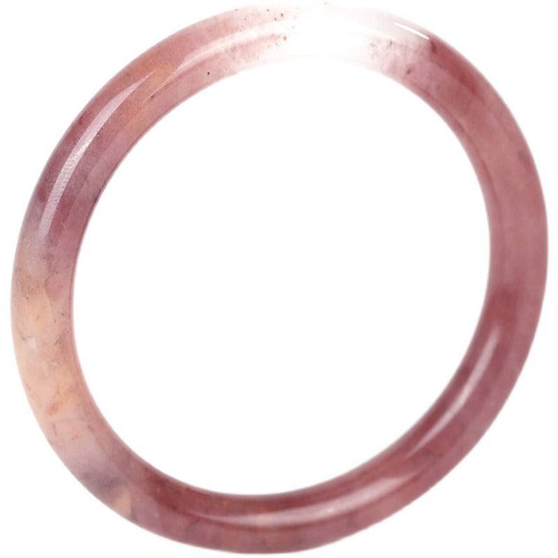 Zen Healing Purple Golden Silk Jade Wealth Chime Bangle Bracelet