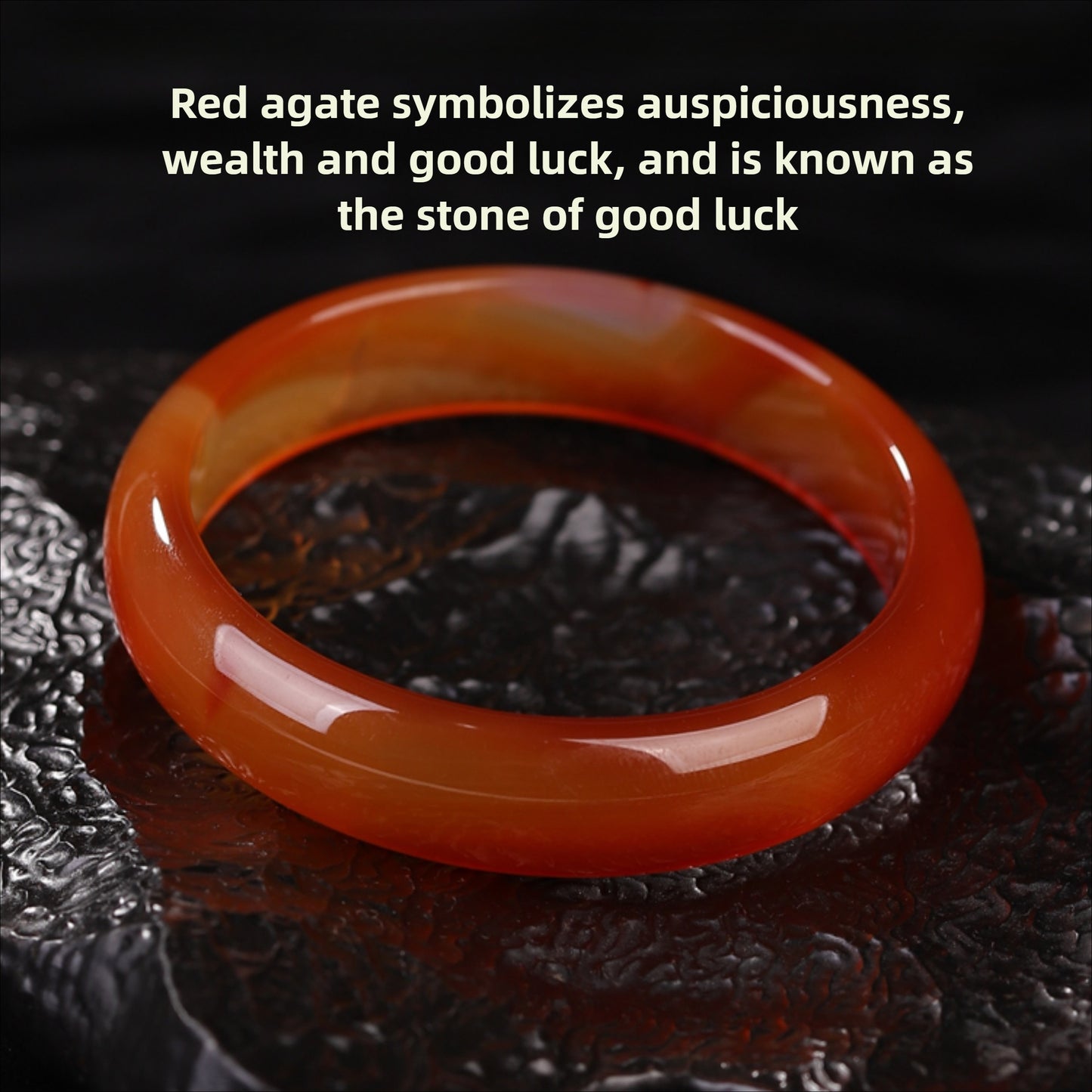 Zen Healing Red Agate Prosperity Cuff Bangle