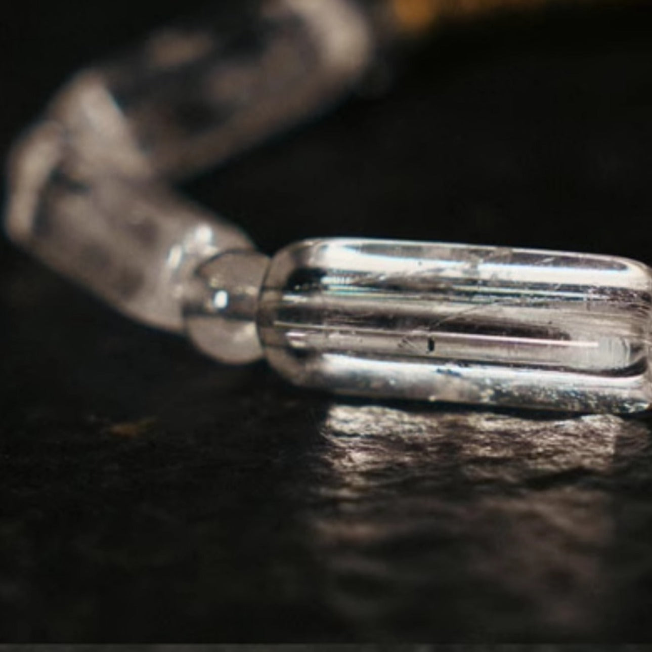 Zen Healing Square Clear Quartz Brass Copper Calm Bracelet