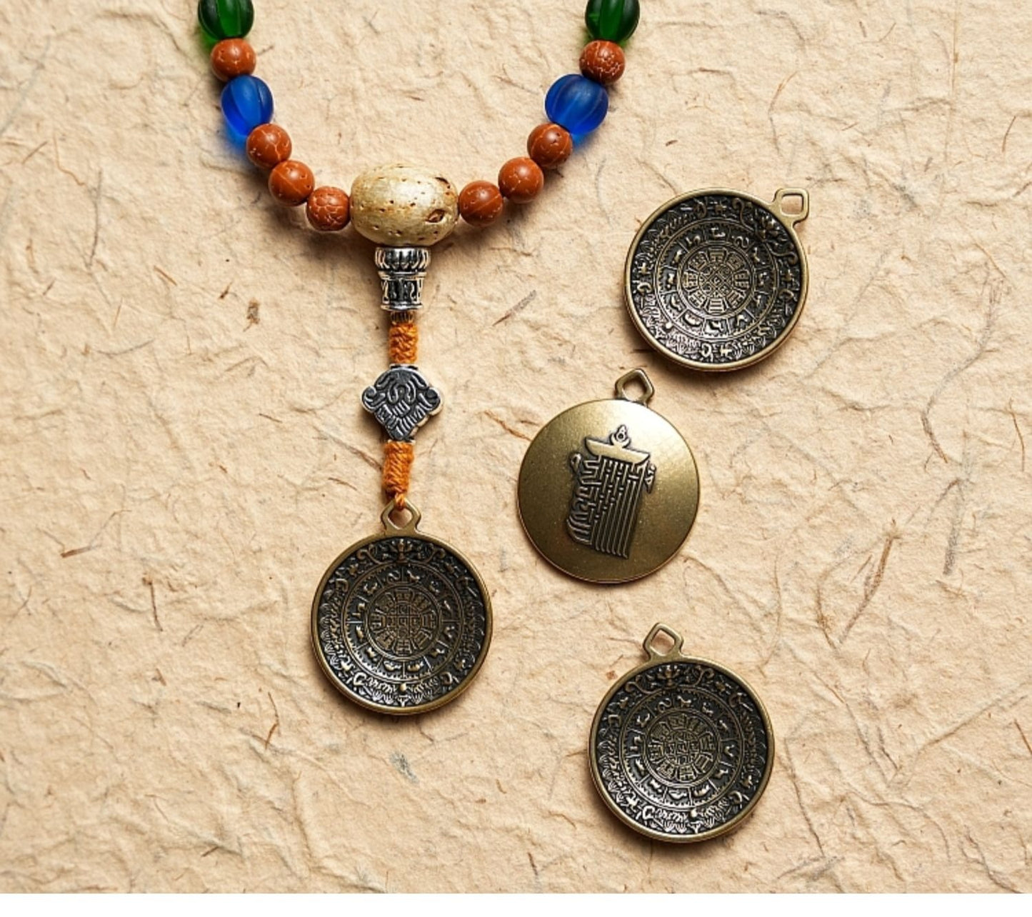 Zen Healing Tibetan 108 Beads Vajra Bodhi Scripture Knot Nine Palaces Eight Diagrams Wealth Bracelet