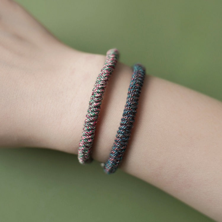 Zen Healing Tibetan 925 Sterling Silver Lucky Knot Braided Bracelet