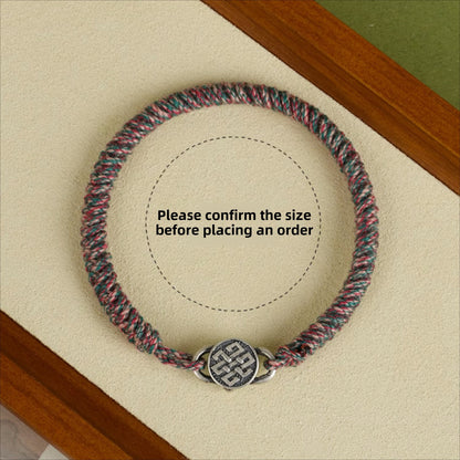 Zen Healing Tibetan 925 Sterling Silver Lucky Knot Braided Bracelet