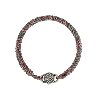 Zen Healing Tibetan 925 Sterling Silver Lucky Knot Braided Bracelet