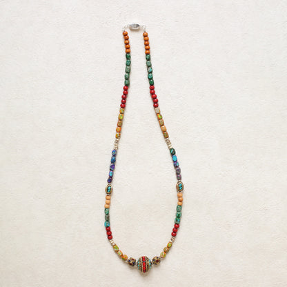 Zen Healing Tibetan Colored Turquoise Bodhi Healing Necklace