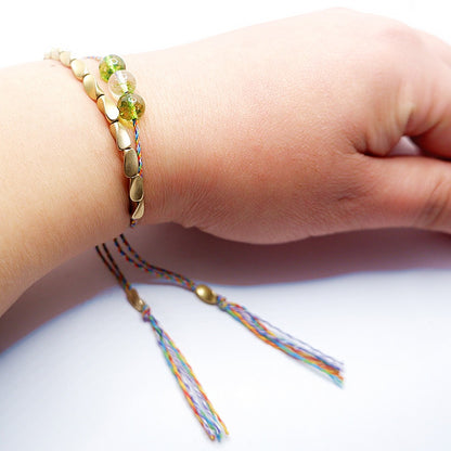 Zen Healing Tibetan Handmade Copper Brass Bead Blessing Braided Bracelet