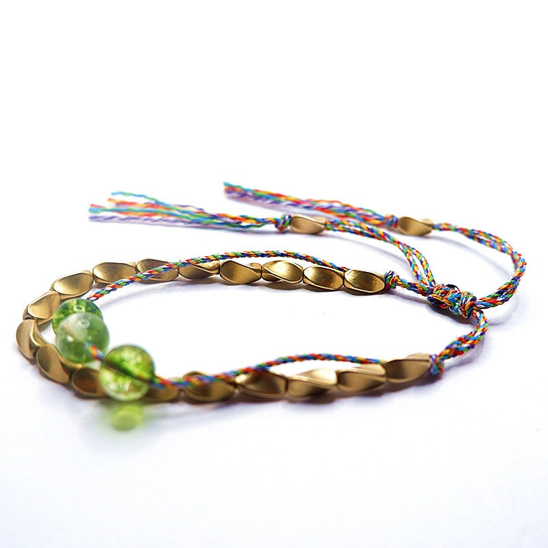 Zen Healing Tibetan Handmade Copper Brass Bead Blessing Braided Bracelet