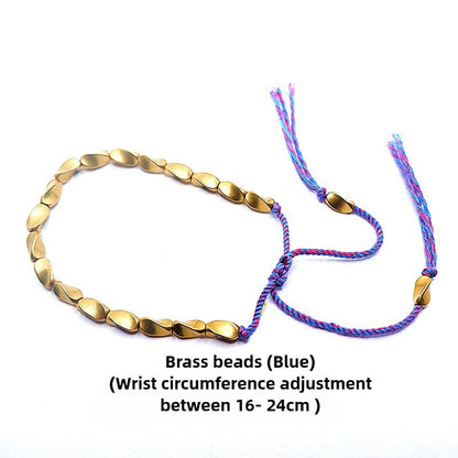 Zen Healing Tibetan Handmade Copper Brass Bead Blessing Braided Bracelet